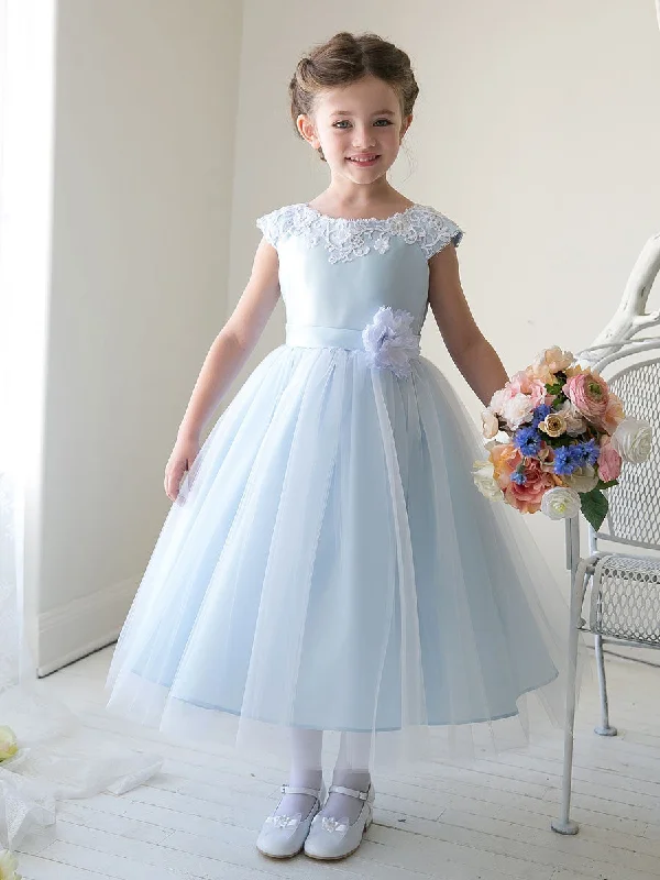 Savings Alert trendy wrap dressLight Blue Girls Birthday Party Dress