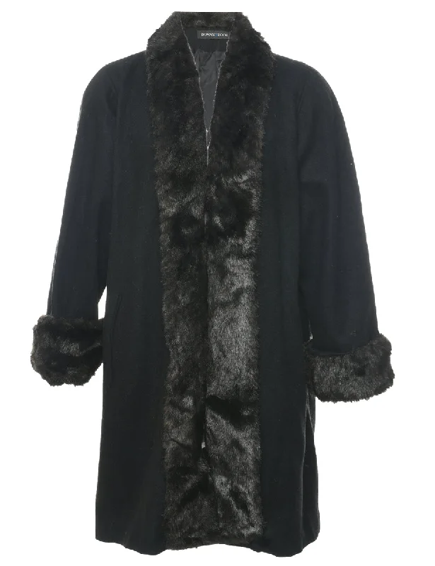 Instant Discount stylish blazer coatBlack Wool Coat - L