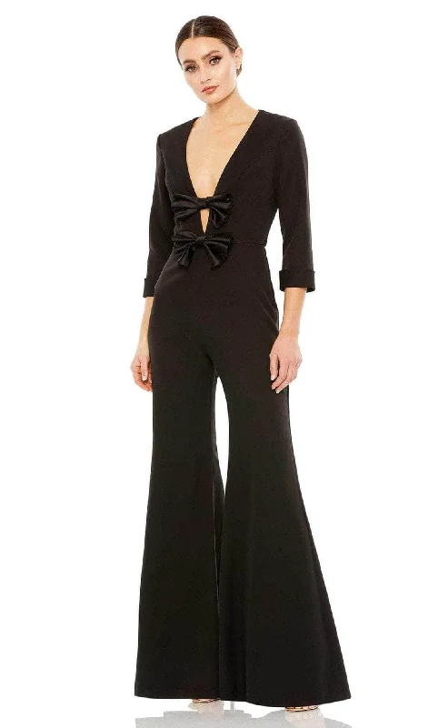 Great Bargains Ieena Duggal A27033 - Bow Detailed Quarter Sleeve Jumpsuit