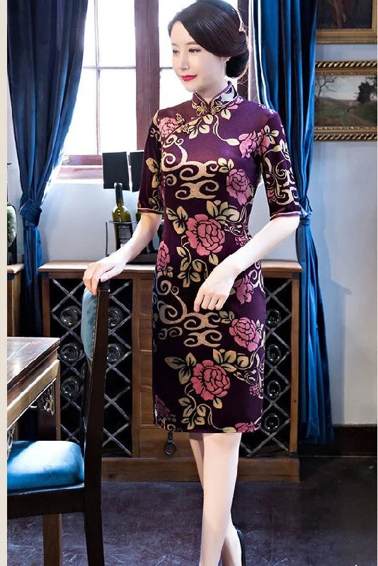 elegant dressPrint Qipao Dress