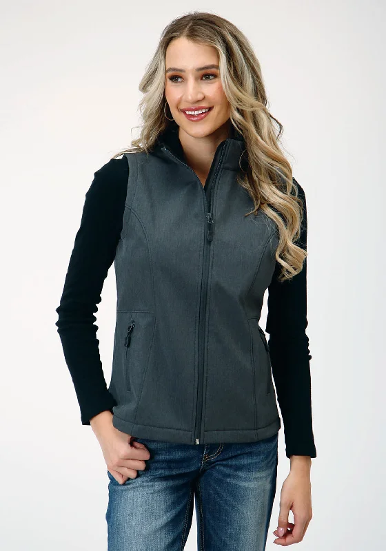 urban casual coatRoper Womens Zip Heather Grey Polyester Softshell Vest