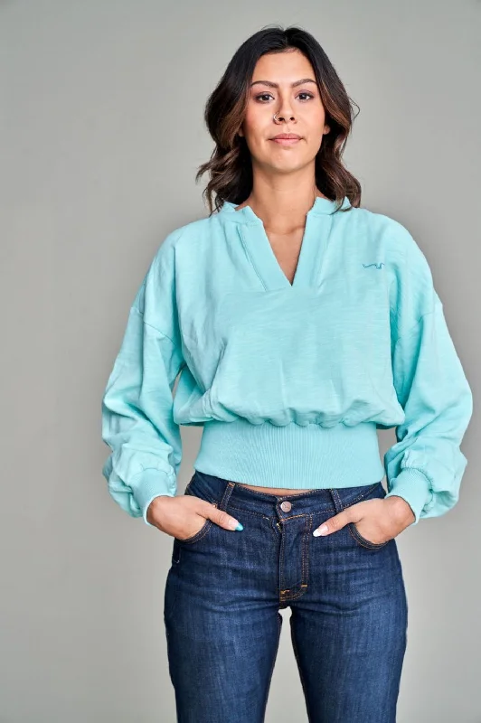 classic zip-up coatKimes Ranch Womens Dewey V Neck Turquoise 100% Cotton Pullover Sweater