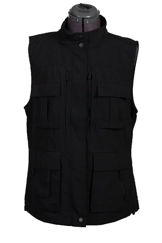 functional coatScully Womens Black Nylon Multi-Pocket Vest