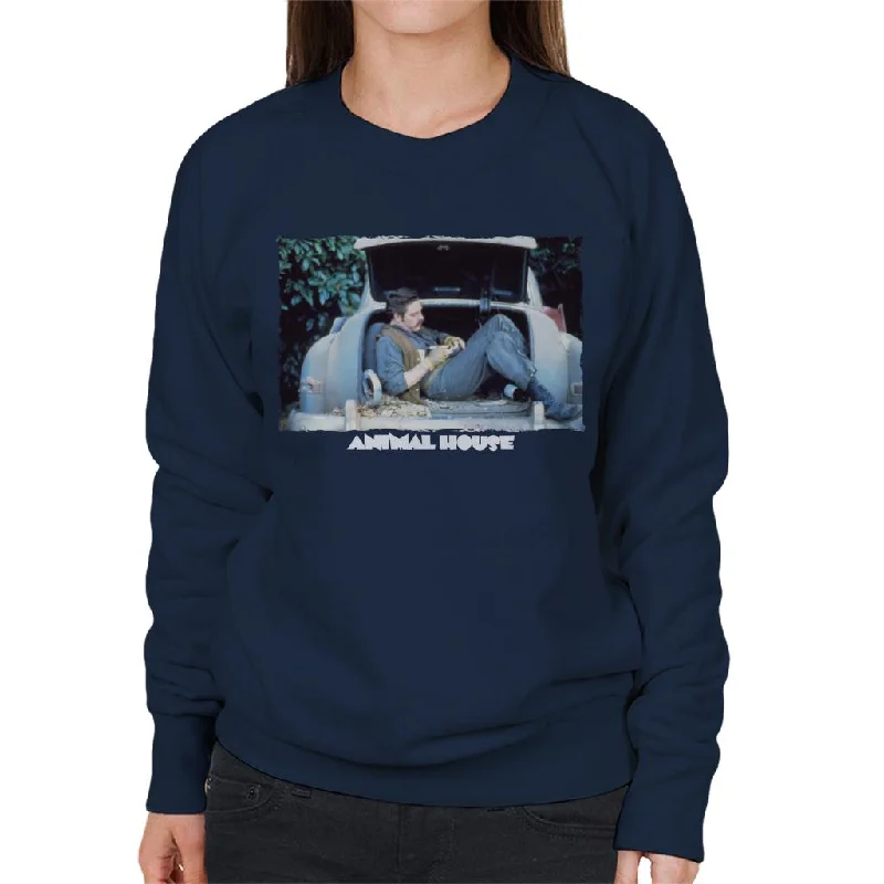 Stock Clearance modern sports hoodieAnimal House Daniel Simpson Sitting In Car Boot Women's Sweatshirt