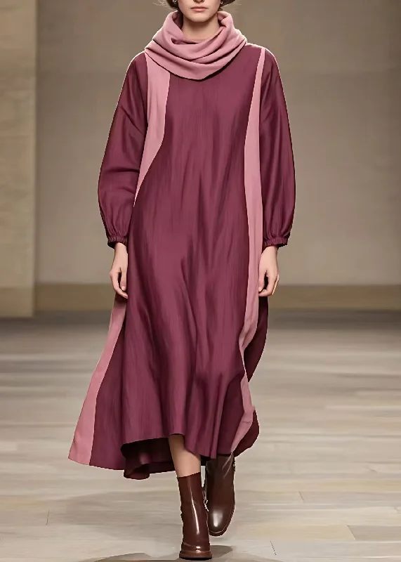Exclusive Access party dressCasual Rust Turtle Neck Holiday Maxi Dress Fall