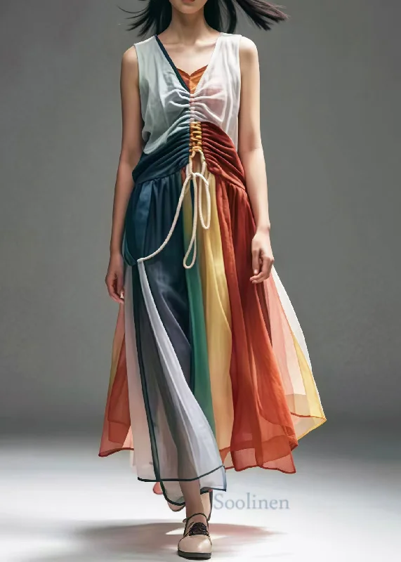 Epic Deals stylish dressCasual Colorblock Cinched Patchwork Cotton Dresses Sleeveless Epic Deals stylish dressCasual Colorblock Cinched Patchwork Cotton Dresses Sleeveless