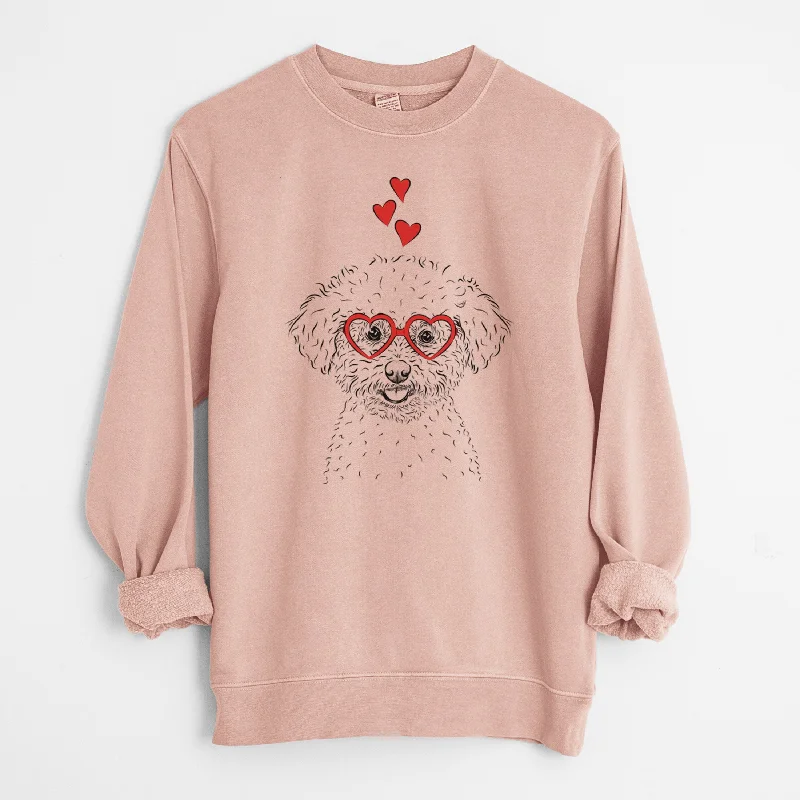 Take Advantage performance hoodie for gymValentine Mickey the Bichon Frise - Unisex Pigment Dyed Crew Sweatshirt