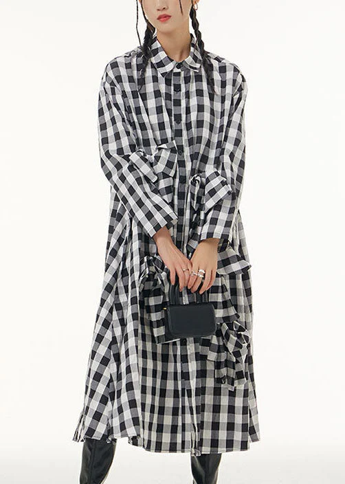 Incredible Offers one-shoulder dressStylish Plaid Peter Pan Collar Bow Patchwork Cotton Shirts Dresses Spring Incredible Offers one-shoulder dressStylish Plaid Peter Pan Collar Bow Patchwork Cotton Shirts Dresses Spring