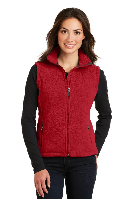 Value Deals contemporary coatPort Authority Womens Full Zip Fleece Vest - True Red
