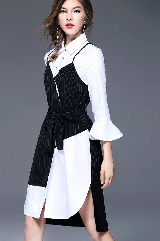 sleeveless dressColor Block Shirt Dress