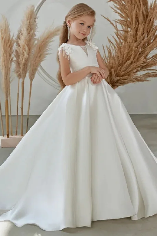 Instant Savings summer floral dressA-Line Scoop Neck Sleeveless Satin Court Train Flower Girl Dresses 738005217304 Instant Savings summer floral dressA-Line Scoop Neck Sleeveless Satin Court Train Flower Girl Dresses 738005217304