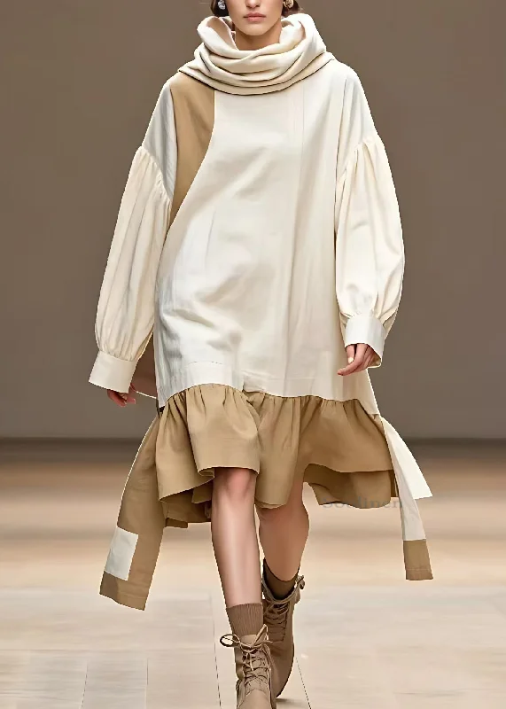 Instant Discount floral midi dressArt Beige Asymmetrical Patchwork Long Dress Long Sleeve Instant Discount floral midi dressArt Beige Asymmetrical Patchwork Long Dress Long Sleeve