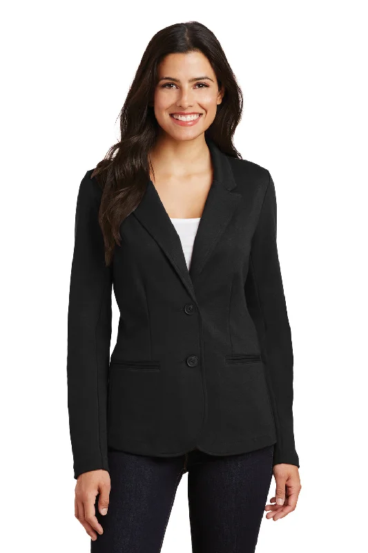 Must-Have Deals puffer jacketPort Authority Womens Knit Button Down Blazer - Black