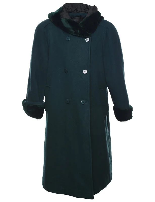 Overstock Sale warm jacketDouble Breasted Fur Collar Coat - XXL