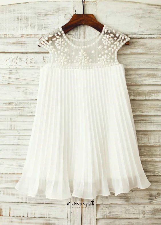 Early Access office dressCute Handmade Beaded Flower Girl Dress
