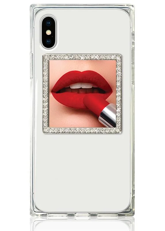 structured dressCell Phone Square with Crystals Mirror