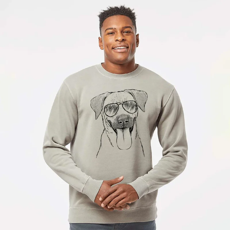 warm workout hoodieAviator Koda the Black Mouth Cur - Unisex Pigment Dyed Crew Sweatshirt