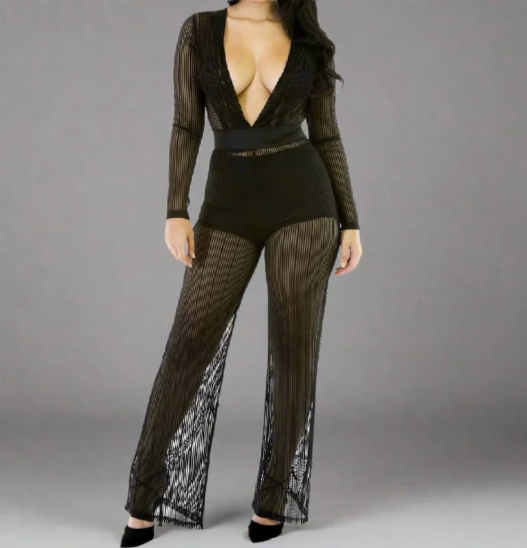 Limited Edition Kim K Stripe Flair Legs Jumpsuit
