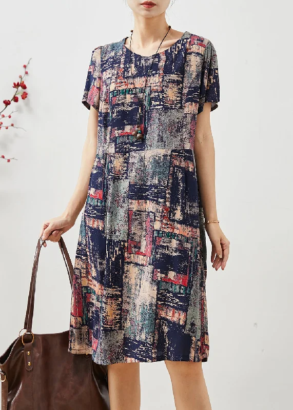 Today’s Deal trendy bodycon dressChic Navy Oversized Tie Dye Cotton Dress Summer