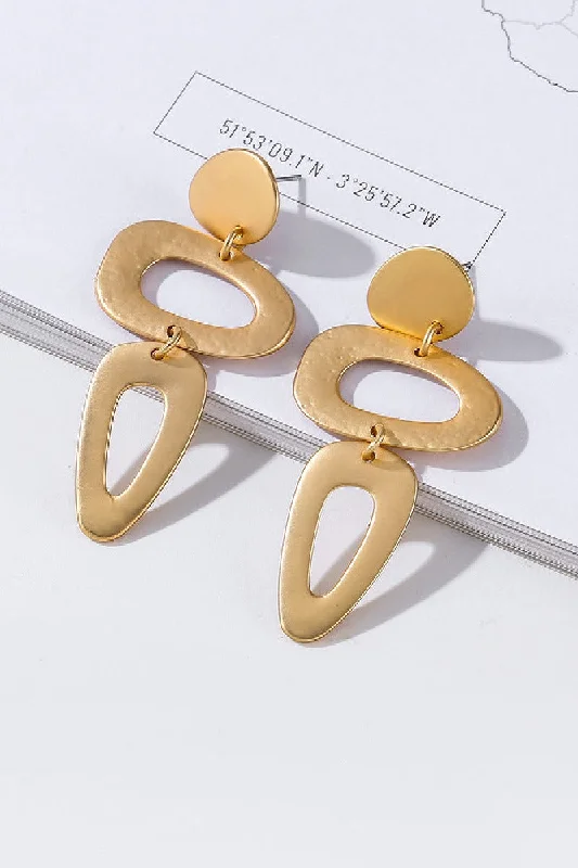 Price Cut fitted cocktail dressGeometric metal earrings simple all-matching needle earrings 631896306434