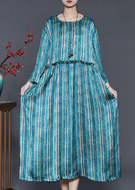 New Markdowns classic fit-and-flare dressCasual Blue Ruffled Striped Cotton Dress Spring New Markdowns classic fit-and-flare dressCasual Blue Ruffled Striped Cotton Dress Spring