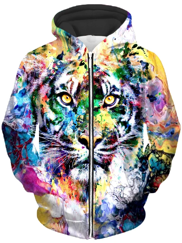 Price Reduction graphic hoodie with printTiger Unisex Zip-Up Hoodie