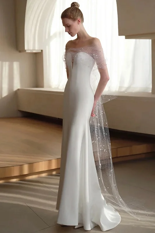 Deep Discounts form-fitting dressSheath-Column Sweep-Brush Train Satin Wedding Dress 681142138334 Deep Discounts form-fitting dressSheath-Column Sweep-Brush Train Satin Wedding Dress 681142138334