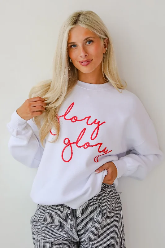 Hurry In urban workout sweatshirtWhite Glory Glory Script Sweatshirt