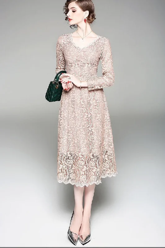 evening dressAll Over Lace Midi Dress