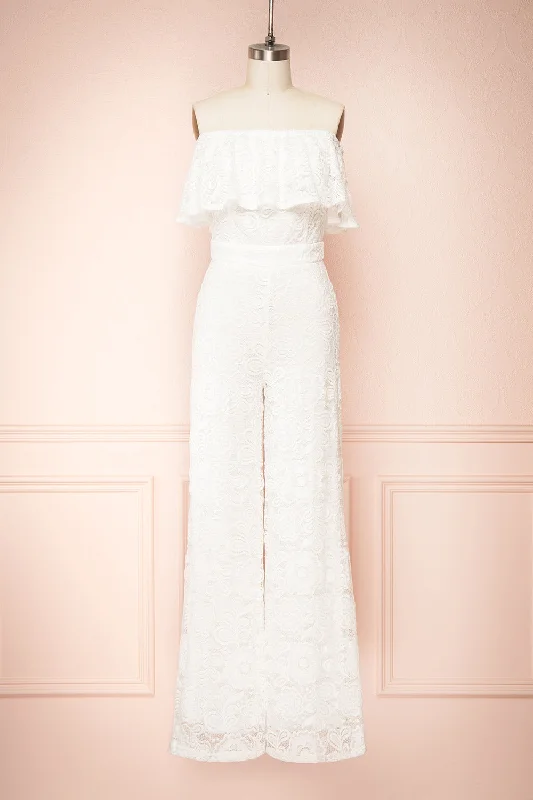 Mega Sale Isolabella | White Lace Jumpsuit