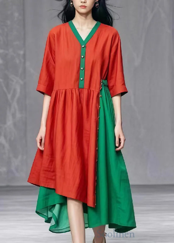 Exclusive Offers trendy bodycon dressChic Red Asymmetrical Patchwork Cotton Dresses Summer Exclusive Offers trendy bodycon dressChic Red Asymmetrical Patchwork Cotton Dresses Summer