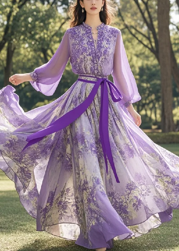 Early Bird Discount classic fit-and-flare dressItalian Purple Cinched Print Chiffon Long Dress Fall Early Bird Discount classic fit-and-flare dressItalian Purple Cinched Print Chiffon Long Dress Fall