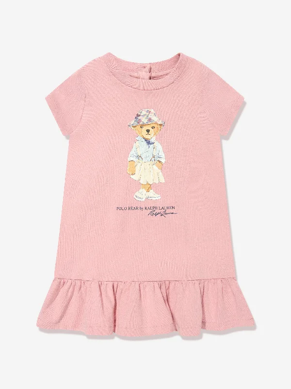 Doorbuster Deal casual midi dressRalph Lauren Girls Bear Jersey Dress in Pink