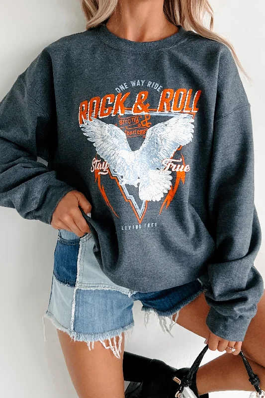 Unmissable Offer oversized gym sweatshirt"One Way Ride" Graphic Sweatshirt (Charcoal)