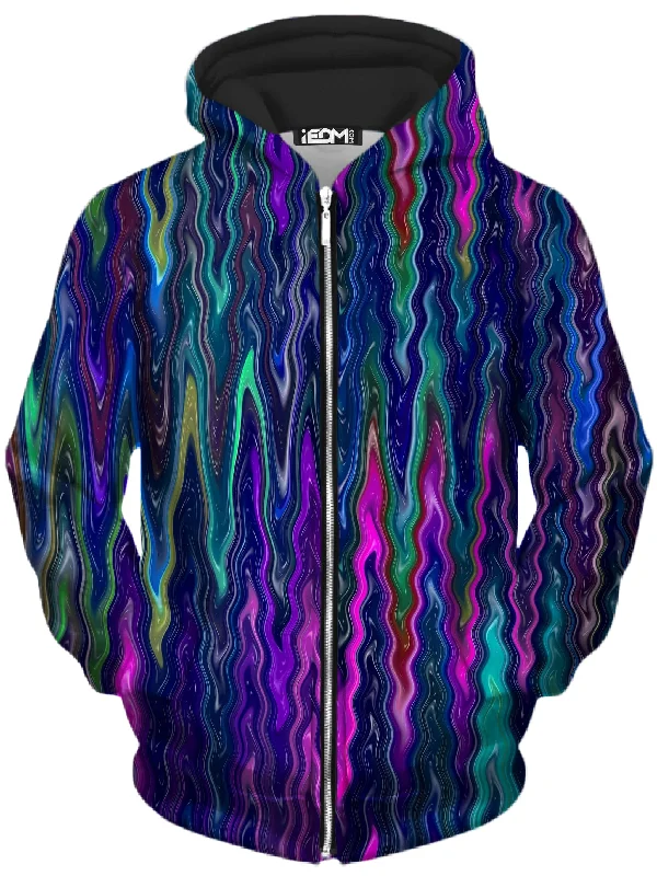 fleece hoodieCosmic Vibrations Unisex Zip-Up Hoodie