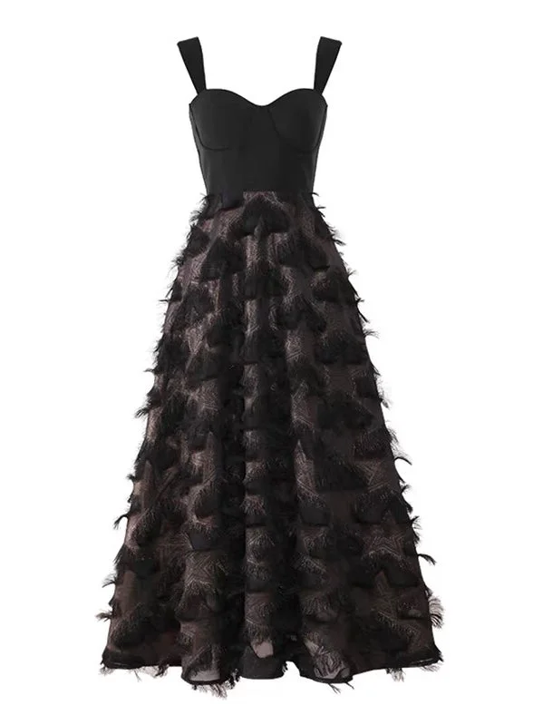 Seasonal Clearance sleek midi dressBlack and Gold Star Maxi Dress