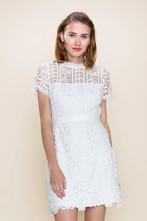 casual shift dressCrochet Lace Detailed Dress