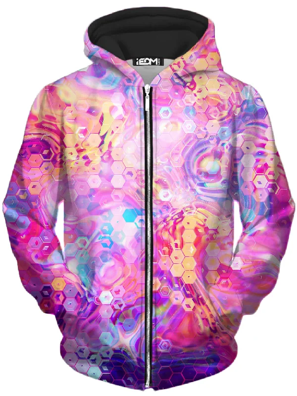 Overstock casual zip-up sweatshirtPurple Mirage Unisex Zip-Up Hoodie