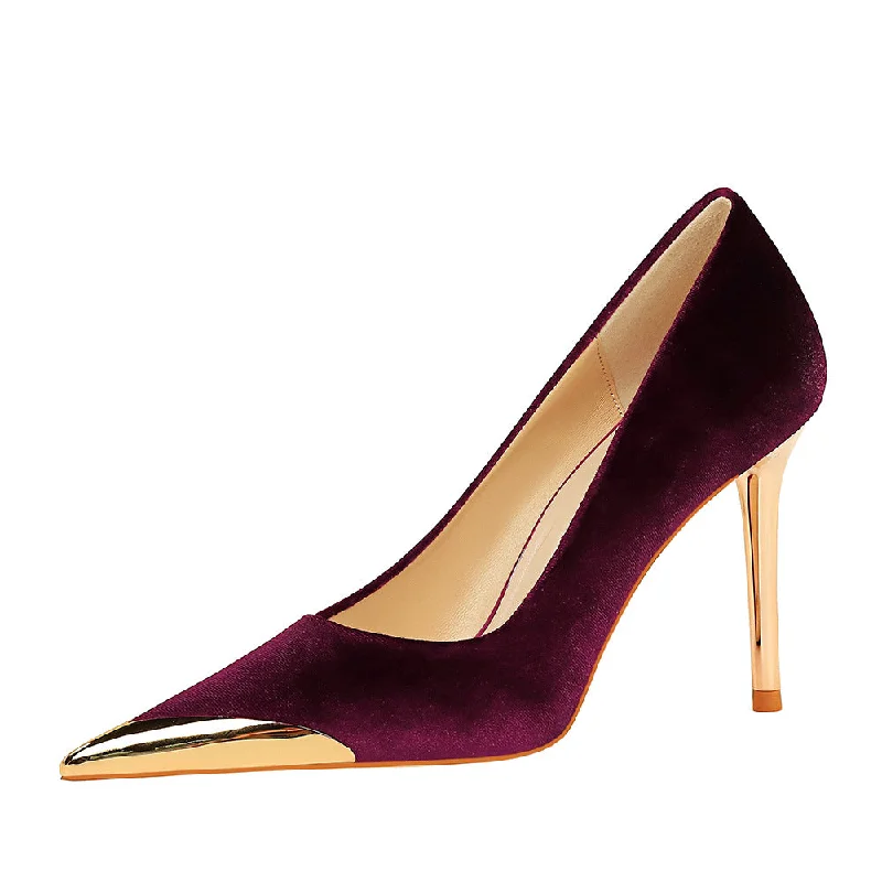 Limited Edition chic slip dressMetallic Pointed Toe Stiletto Heels 718321941230