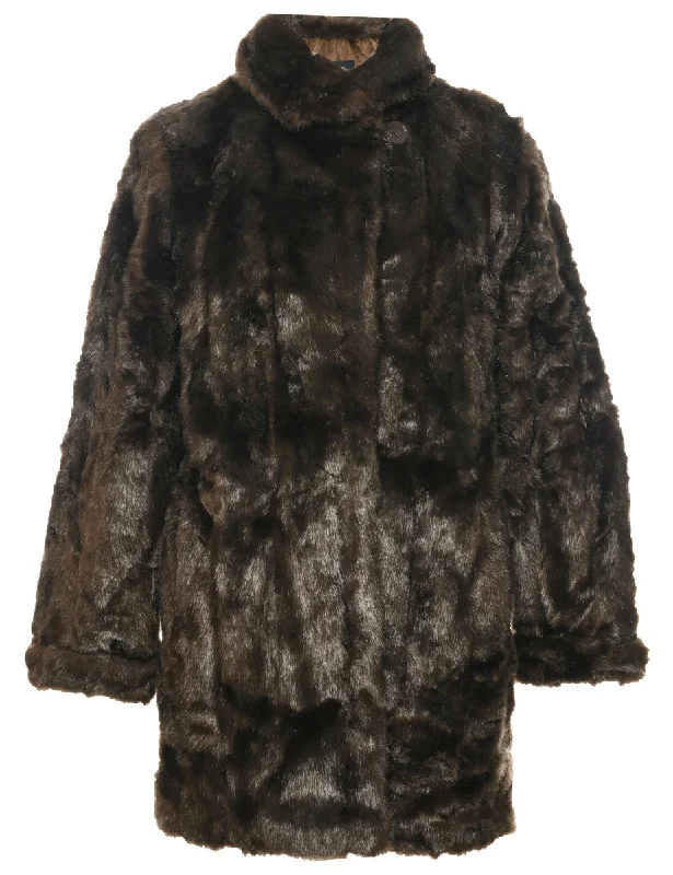 Bonus Savings classic trench coatBrown Faux Fur Coat - M