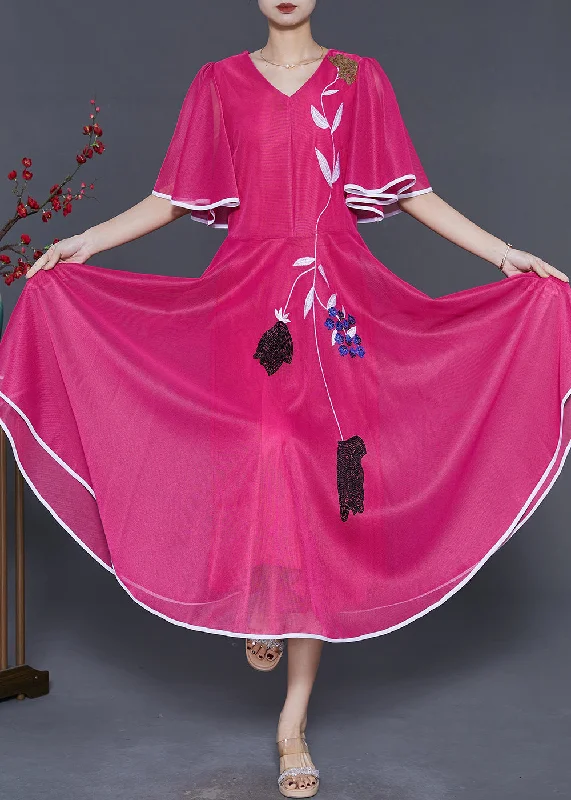 Must-Have Deals vintage-inspired dressSimple Rose Embroidered Silk Dress Cloak Sleeves Must-Have Deals vintage-inspired dressSimple Rose Embroidered Silk Dress Cloak Sleeves