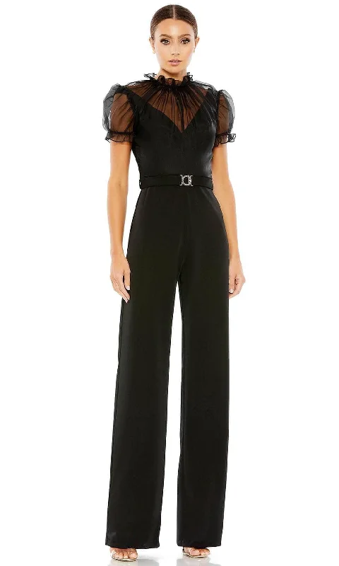 Clearance Event Ieena Duggal 26621 - Sheer Yoke Jumpsuit