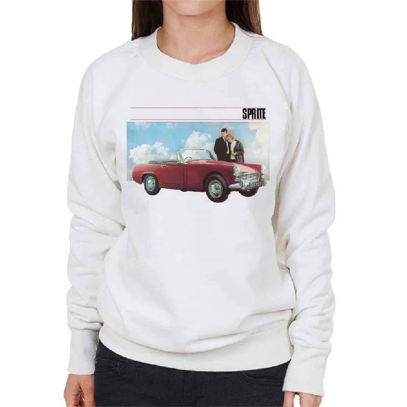 fitted workout hoodieAustin Healey Sprite Mark IV Admired By Couple British Motor Heritage Women's Sweatshirt