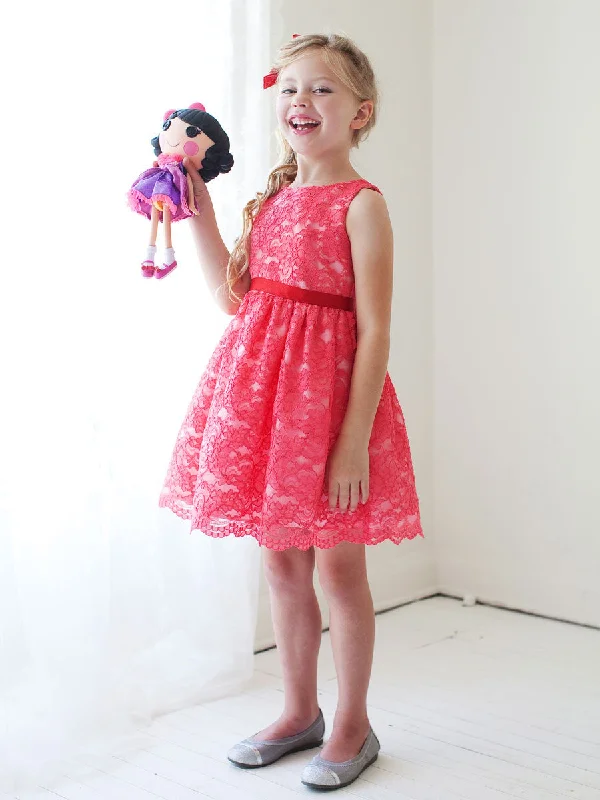 Price Drop Alert casual day dressHigh Quality French Lace Girls Birthday Party Dress With Detachable Sash