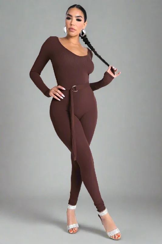 Early Access Ribbed Long Sleeve Jumpsuit