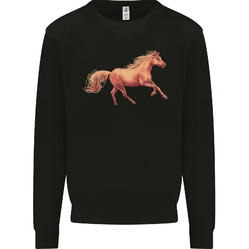 athletic style hoodieA Galloping Horse Equestrian Mens Sweatshirt Jumper