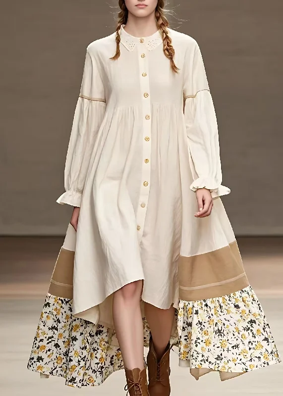 New Arrival flowy dressPlus Size Apricot Print Low High Design Long Dress Long Sleeve New Arrival flowy dressPlus Size Apricot Print Low High Design Long Dress Long Sleeve