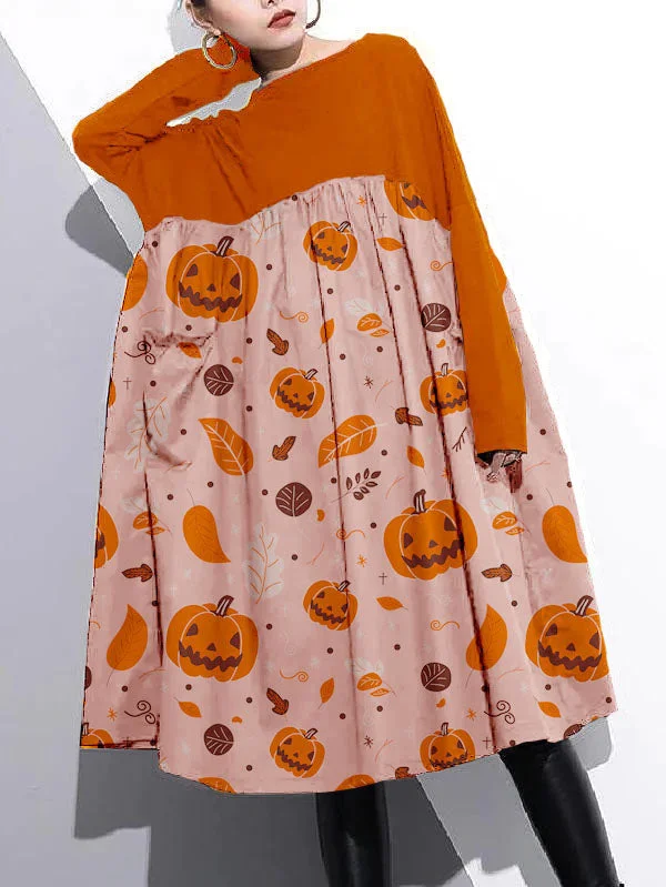 casual knit dressElegant Cinched o neck Cotton clothes For Women Tutorials  Orange-pumpkin Dresses