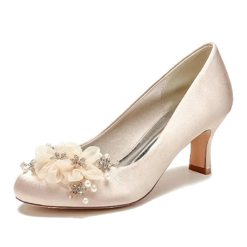 Value Deals luxury dressChunky Heel 6.5cm Silk-Like Shoes CK0438