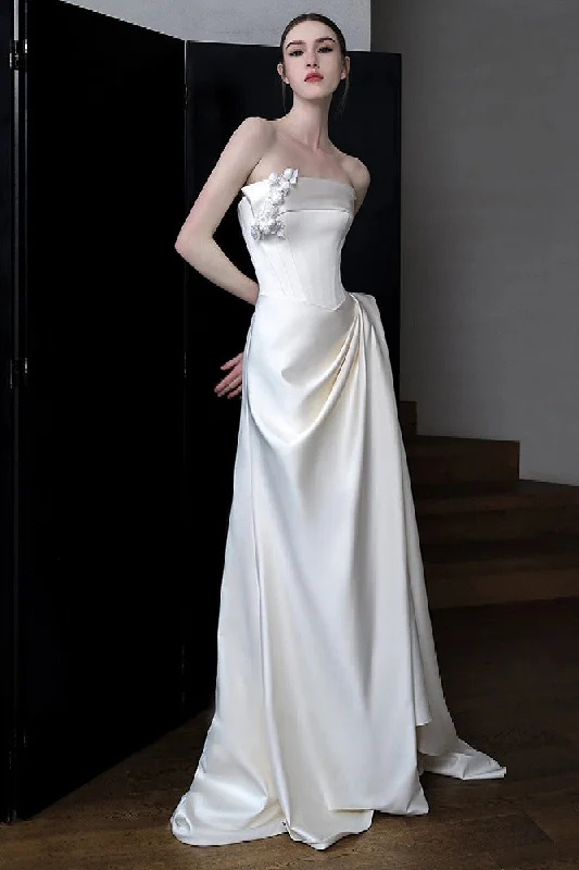 Low Prices boho dressSheath-Column Sweep-Brush Train Satin Wedding Dress 761888350591 Low Prices boho dressSheath-Column Sweep-Brush Train Satin Wedding Dress 761888350591